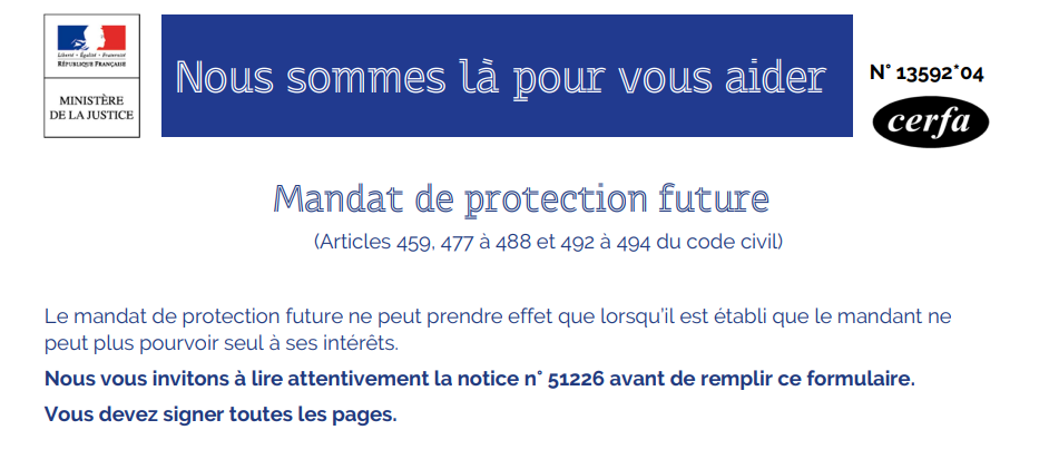 lasting power of attorney in France