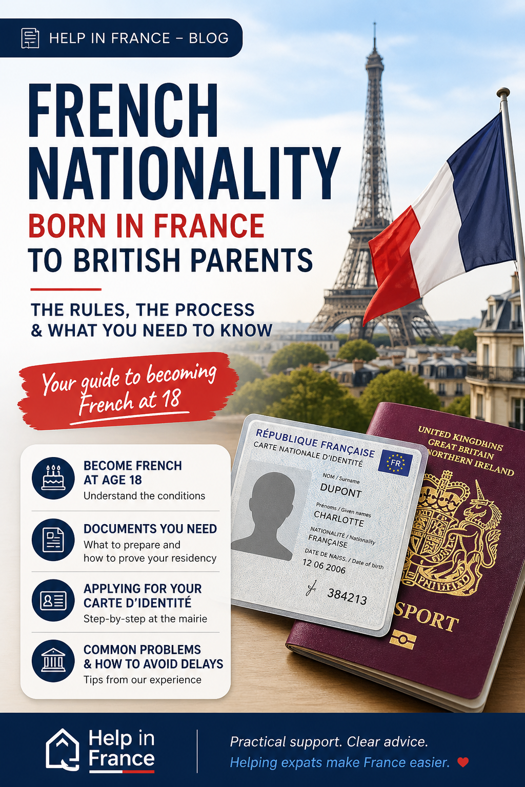 French Nationality: Born in France to British Parents